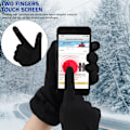 Miniatyrbild 3 av 5: Damvantar varma touchscreen-handskar med fleecefodrade stickade vinterhandskar för kallt väder black
