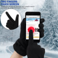 Miniatyrbilde 3 av 5: Dame vinter varme touchscreen hansker med fleece foret strikkede vinterhansker for kaldt vær black