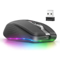 Miniatyrbillede 1 af 5: 2.4G+BT5.1 Trådløs mus til computer med ergonomisk design, justerbar DPI i 4 trin og indbygget genopladeligt batteri til bærbar computer black