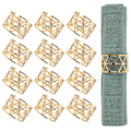 Miniatyrbild 1 av 5: 12-pack – Guld servettringar, servettringhållare för matsal