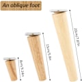 Miniatyrbillede 5 af 5: 4 stk. Massivtræs møbelben med skridsikker måtte 8 cm vinklede ben