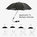 Miniatyrbillede 4 af 4: Til solbeskyttelse barnevogn parasol klapvogn nem at samle anti-uv paraply barnevogn kørestol udendørs tilbehør sort 80cm