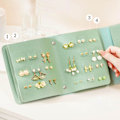 Miniatyrbillede 4 af 5: Ørering Organizer Bog, Ørering Æske, Smykkeruller til Rejser, Smidig PU Læder Bærbar Lille Bog af Ørering Organiser