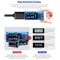 Miniatyrbild 4 av 5: USB-testare Multimeter 3.0 USB-spänningstestare 3,7-30V 0-4A USB, Meter Voltmeter Ammeter IPS Färgskärm Kapacitet Strömladdare Detektor AT34