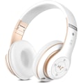 Miniatyrbilde 1 av 5: Bluetooth-hodetelefoner over øret, med HD-mikrofon, FM, TF for PC white+gold