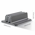Miniatyrbillede 5 af 5: Dobbelt Vertikal Bærbar Stativ, Aluminium Legering Holder Grå