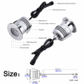 Miniatyrbillede 2 af 5: LED undervandspoolbelysning, 3W, 12V-24V DC, IP68 vandtæt, rustfrit stål aluminium, til nedgravede swimmingpools, trin, springvand og både (blå)