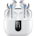 Miniatyrbilde 1 av 6: Trådløse ørepropper, 50 timer spilletid Bluetooth-hodetelefoner, Bluetooth-hodetelefoner 5.3, i øret med 4 ENC-anrop støydempende mikrofoner, Bass Boost 85% WHITE