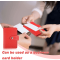 Miniatyrbild 4 av 5: Läder Kreditkortshållare Fickplånbok Basic Korthållare (Röd)