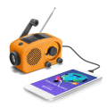 Miniatyrbild 1 av 5: Bärbar Bluetooth-högtalare Retro Vind upp Radio, Handvev Nöd Solradio AM/FM LED Ficklampa Radio med Uppladdningsbar 2000mah
