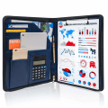 Miniatyrbild 1 av 5: Skrivmapp A4 dragkedja, clipboard affärsmapp konferensmapp, dokumentmapp läder, portfölj padfolio blå