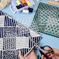 Miniatyrbillede 3 af 5: DIY 4 stk. Akryl Sashiko Skabelon Kryds Akryl Broderi Værktøj Tegnelinje Skabelon til Håndquiltning og Broderi 2,5 mm Tyk