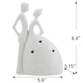 Miniatyrbillede 2 af 5: Romantisk par figurer gylden evig hjerte figur (A) white