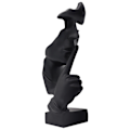 Miniatyrbillede 1 af 5: Stilhed er guld tænker statue abstrakt kunst harpiks figur sort