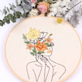 Miniatyrbild 5 av 5: 3 set med full serie av nybörjarbroderikit, DIY handbroderi startset, kvinnor och blommönster