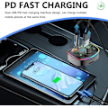 Pikkukuva 2 / 5: Bluetooth-auton FM-lähetin Bluetooth 5.0 -autotarvikkeet, handsfree-autopuhelin, Bluetooth-automusiikkisovitin, 2 USB + Type C [4.8A + 18W PD]