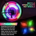Miniatyrbillede 2 af 4: Cykel Egerlys 4-pak Dæk Blinkende Lys LED Neon Hjul Blinkende Cykellys Vandafvisende 3 Blinkende Tilstande Cykling Four colors