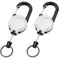 Miniatyrbillede 1 af 7: Heavy Duty Retractable Keychain, 2stk Retractable Badge Holder, Retractable ID Badge Reel Heavy Duty Reel Clips Retractable Badge Reels white*2