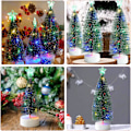 Miniatyrbild 3 av 5: 3 st Miniatyr Julgranar med Ljus - Konstgjorda Julgranar med LED-Ljussträngar - Juldekorationer för Fest - Miniatyr Bordsprydnader för Hemmet