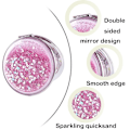 Miniatyrbillede 3 af 4: Makeup Compact Mirror, Bærbar Foldbar Makeup Lommespejl til Mænd Kvinder Piger Lommepung, Håndholdt 2-Sided Spejl, Rund