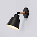 Miniatyrbild 1 av 3: Vinklad justerbar metall liten vägglampa sovrum sänggavel E27 vägglykta studierum badrumsbelysning vägg, glödlampa ingår ej, svart black