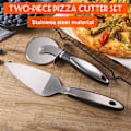 Miniatyrbillede 2 af 5: Pizzasæt med pizzaspade, professionel pizzaskærer i rustfrit stål, pizzaskærerhjul, pizzaskræller til brød, vafler, pandekager