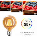 Pikkukuva 3 / 5: Vintage E27 LED-lamppu, 4W G80 2700K lämmin valkoinen - 4 pakkausta