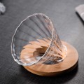 Miniatyrbillede 5 af 5: Transparent Glas Kaffe Dryp Kaffefilterholder Kaffe Filter Kegle med Træpude Kaffe Tragt til Kaffemaskine
