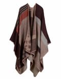 Dam Poncho Cape Sjal: Akryl och Polyester. Faux Cashmere