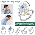 Miniatyrbillede 3 af 5: 6 stk Fidget Angst Ringe Justerbare Ringe Sæt Justerbare Ringe Fidget Ringe Kvinders Perle Bånd