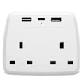 Pikkukuva 1 / 3: Kaksoispistokeadapteri - Pistokeadapteri 3 USB-portilla UK 13A