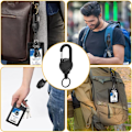 Miniatyrbillede 7 af 7: Heavy Duty Retractable Keychain, 2stk Retractable Badge Holder, Retractable ID Badge Reel Heavy Duty Reel Clips Retractable Badge Reels black