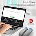 Miniatyrbilde 3 av 5: Bluetooth-mus for bærbar PC, slank og stille trådløs reisemus USB C oppladbar 2400 DPI Dual Mode med USB-mottaker grey