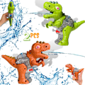 Miniatyrbillede 1 af 3: 2 pakke Dino vandpistol, vandsprøjtepistoler til børn, små dinosaur vandpistoler, vandblaster soaker sommer svømmepølbadestrand fest favoriserer legetøj