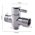 Miniatyrbilde 4 av 4: 3-veis T-forbindelse med avstengningsventil for bidet, kobber, sølv