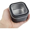 Miniatyrbillede 4 af 5: 6-pak tomme firkantede metalæsker med gennemsigtigt vindue, 240 ml, sort