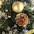 Miniatyrbild 4 av 5: Liten Julgran med Ljus, 40cm Förbelyst Julgran Batteridriven för Jul Hem Skola gold