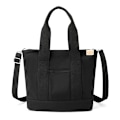 Miniatyrbillede 3 af 4: Multi-Pocket Tote Bag med lynlås, Canvas Japansk Håndlavet Håndtaske med Rum, Multifunktion Satchels Taske