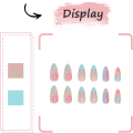 Miniatyrbilde 4 av 5: 24 stk Blomster Trykk på Negler Korte, Mandel Falske Negler Fransk Spiss Blanke Blå Rosa Falske Negler med Elegant Design, Stiletto Akryl Full Dekk Lim