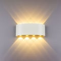 Miniatyrbillede 1 af 5: Moderne væglampe 8W Hvid LED væglampe op og ned væglampe Vandtæt lys til stue, soveværelse, gang, badeværelse dekoration Varm hvid [Energiklasse F]