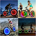 Miniatyrbillede 4 af 4: Cykel Egerlys 4-pak Dæk Blinkende Lys LED Neon Hjul Blinkende Cykellys Vandafvisende 3 Blinkende Tilstande Cykling Four colors
