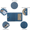 Miniatyrbild 3 av 5: Damplånbok RFID-blockerande läder kompakt bi-fold plånbok för kvinnor dragkedja myntficka liten damväska med ID-fönster blue（B)