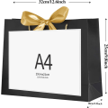 Miniatyrbilde 2 av 5: Gaveposer i papir, 12,6 x 9,8 x 3,9 tommer (svart, 8-pakning)