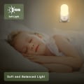 Miniatyrbilde 3 av 5: Nattlys stikkontakt i vegg, 2-pakke sensor LED-lys, automatisk lysstyrke dimbar, varmt hvitt stikkontakt nattlys for gang, trapper, soverom og mer