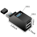 Miniatyrbillede 2 af 5: 3-Port USB Hub, 2 stk. USB 3.0 Hub, USB Splitter Adapter