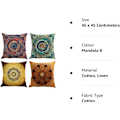Miniatyrbilde 5 av 5: Set med 4 Mandala Pynteputer Trekk Bohemian Dekorativ Kvadrat 18 x 18 Tommer 45 x 45 cm Boho Pude
