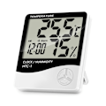 Miniatyrbillede 1 af 5: Indendørs digitalt termometer hygrometer, nøjagtig rumtemperaturmåler fugtighedsmåler med alarmur, maks./min.-registreringer, LCD-display til hjemmet