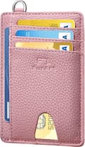 Kreditkortshållare Plånbok, Slim RFID Blocking Minimalistisk Damkortshållare pink