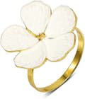 Set med 6 Blomservettringar Eleganta Servetthållarspännen