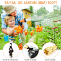 Miniatyrbillede 2 af 5: 30m/98ft Udvidelig haveslange, fleksibel, med 8-funktions sprøjtepistol og 1/2\" og 3/4\" adaptere til vanding, orange